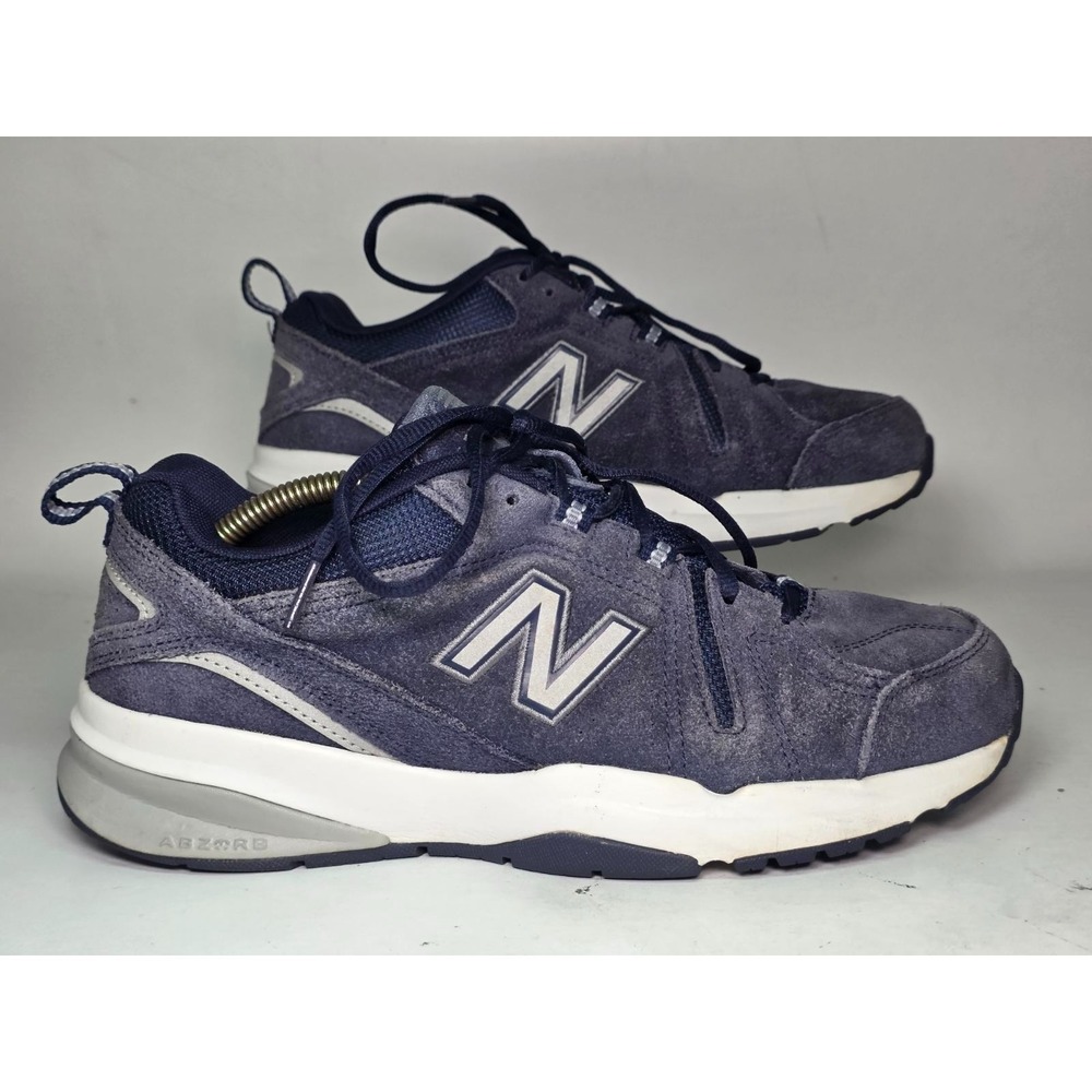 New Balance 608 V5 Men's Sneakers Size 8.5 Navy White Blue Suede ABZORB Shoes‎